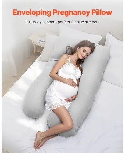 VEVOR Pregnancy Pillow U-Shaped Full Body Maternity Pillow Soft and Breathable