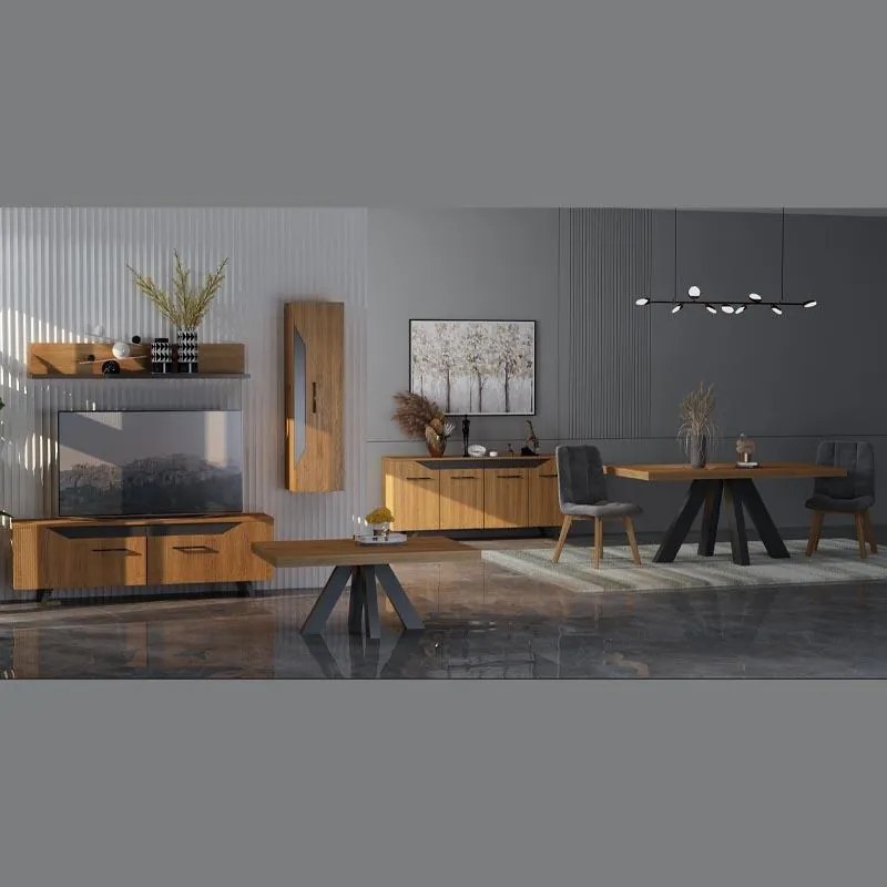 Έπιπλο TV Jakarta Fylliana με Καπλαμά Δρυός Ρουστίκ 170x40x55 εκ. 170x40x55 εκ.