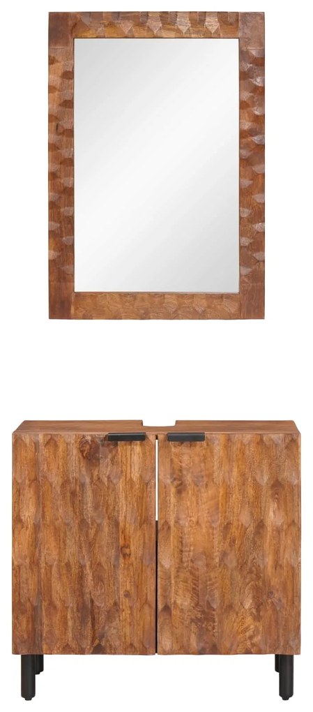 vidaXL Σετ Μπάνιου με αποθήκευση Καφέ Ακακία Στερεό ξύλο μάνγκο