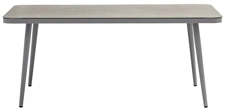 Τραπέζι Ecco pakoworld αλουμίνιο γκρι-γυαλί μπεζ 160x90x75εκ