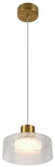 Κρεμαστό Φωτιστικό Οροφής LED 8W Γυαλί Arte Illumina Nimbus Eurolamp-144-18011-Μπρονζέ 144-18011