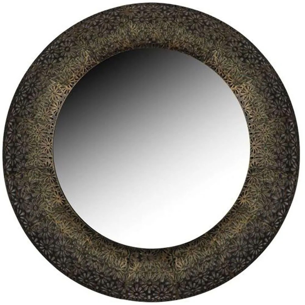 Καθρέπτης Στρογγυλός Lace 278-123-011 58x4x58cm Bronze Metal, Glass