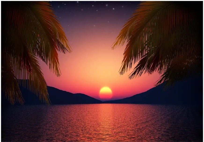 Αυτοκόλλητη φωτοταπετσαρία - Romantic evening on the beach - 98x70