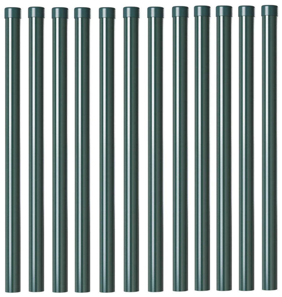 vidaXL Πό posts φράχτη 12 pcs Πράσινο 90 cm