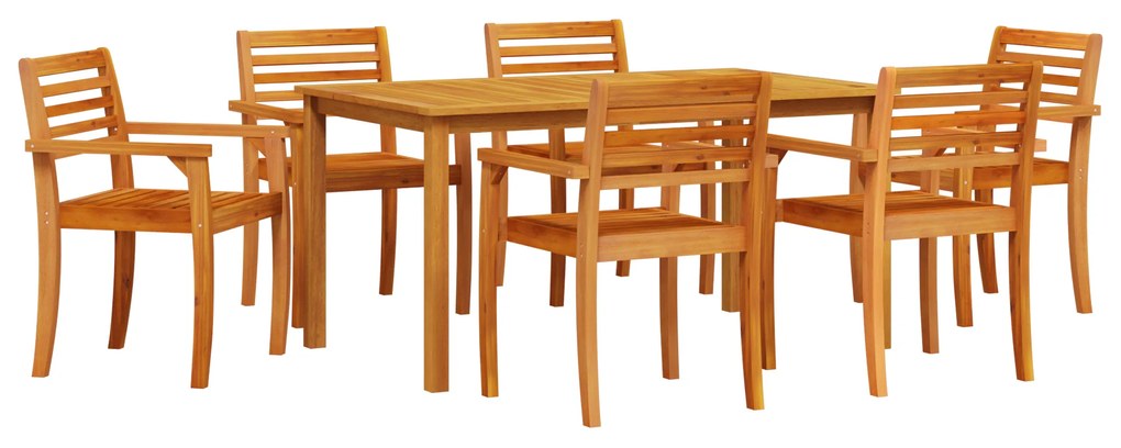 vidaXL Σετ τραπεζιού κήπου 7 pcs Καστανό 150 x 90 x 74 cm