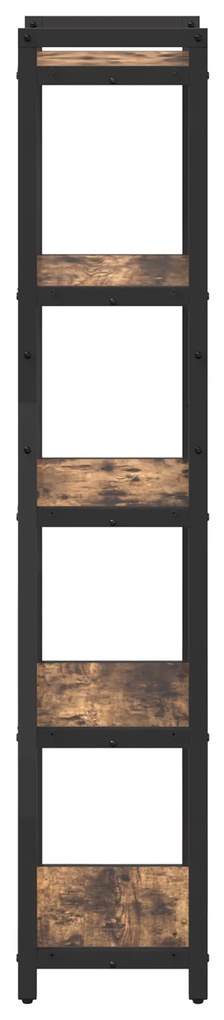 vidaXL Βιβλιοθήκη Καπνιστή δρυς 40 x 30 x 153 εκ Επεξεργασμένο ξύλο