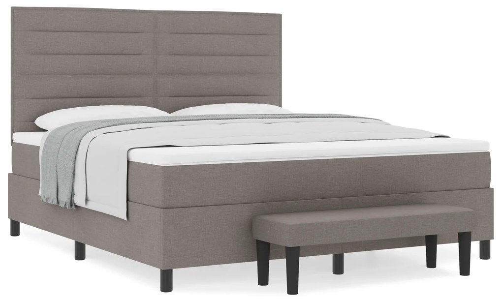 vidaXL Κρεβάτι με Βάθρο με Στρώμα & Πάγκο Ταουπέ 180x200 εκ Ύφασμα