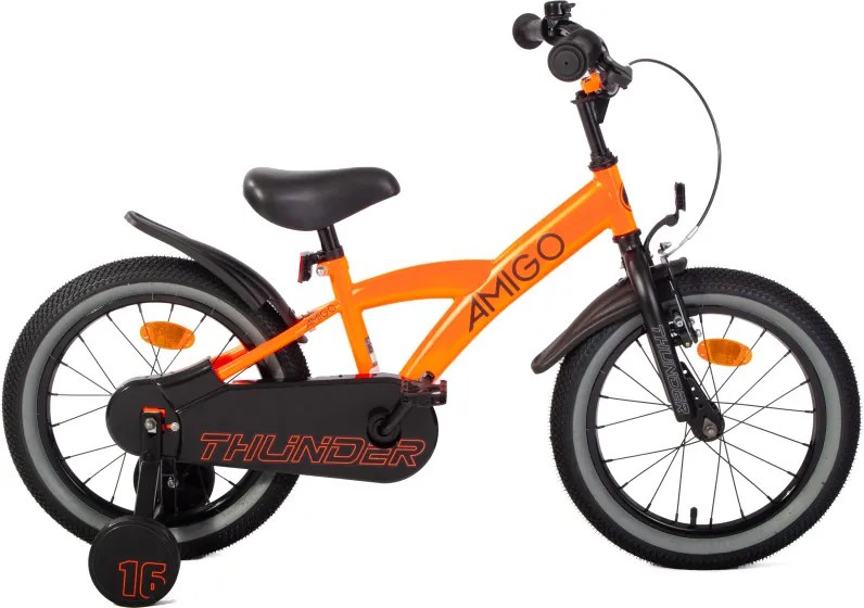 Thunder 16 Inch 23,5 cm Boys Coaster Brake Neon OrangeBlackAMIGO