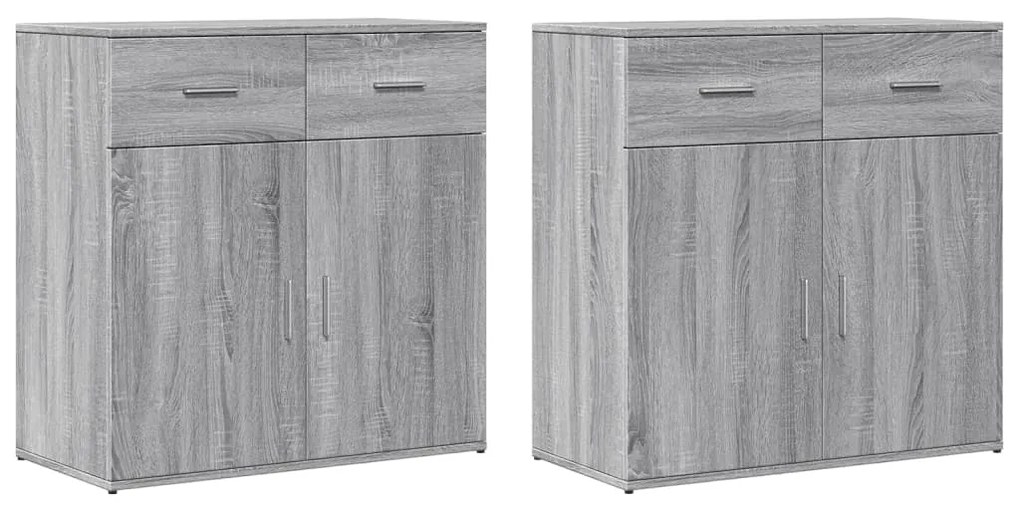 vidaXL Βοηθητικά Ντουλάπια 2 Τεμ. Γκρι Sonoma 79x38x80 εκ. Επεξ. Ξύλο