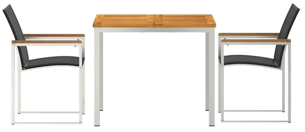 vidaXL Σέτ φαγητού για κήπο 3 pcs Καφέ Στερεό Ξύλο Ακακίας