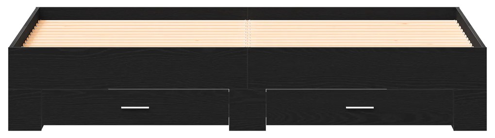 vidaXL Κρεβάτι με Συρτάρια Μαύρη Δρυς 180x200 εκ Επεξεργασμένο Ξύλο