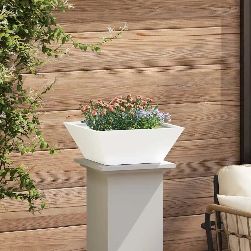 vidaXL Σετ Γλαστρών Κήπου 5 τμχ Λευκές 40x40x15 εκ από Ατσάλι.