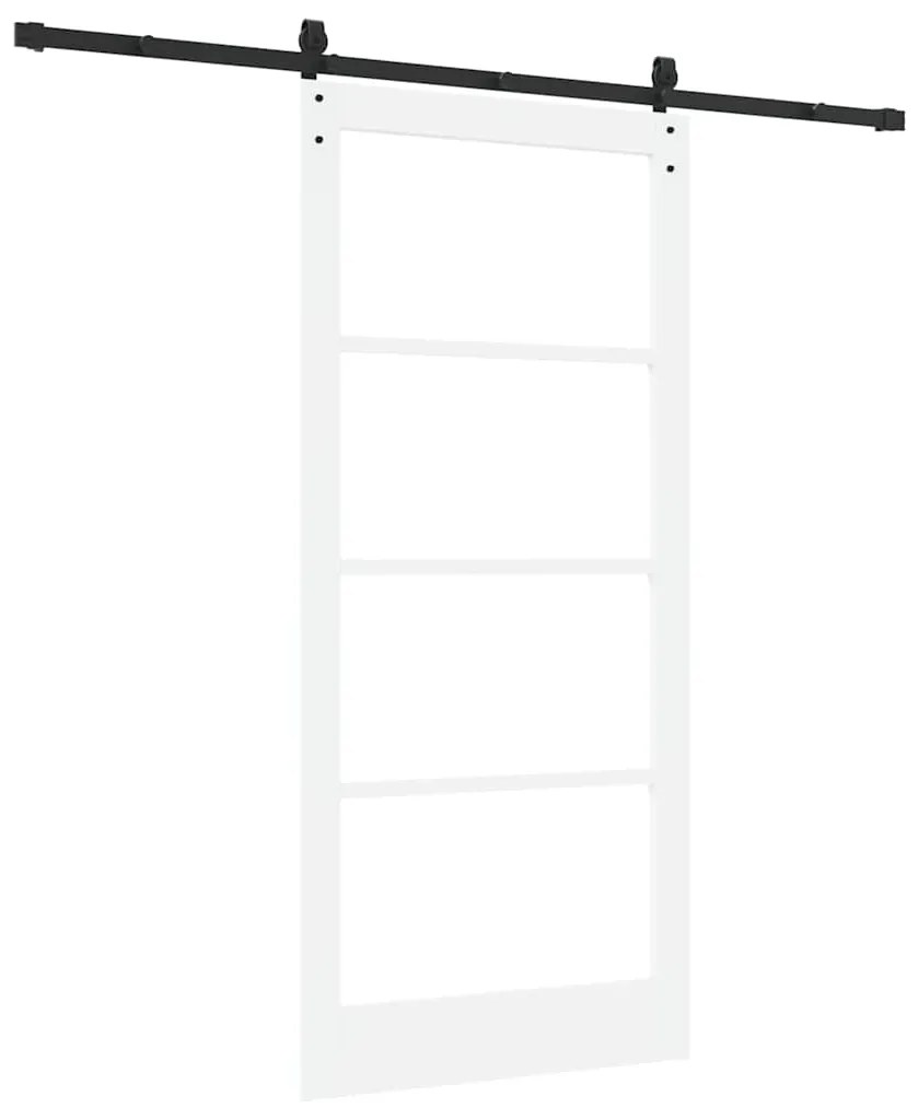 vidaXL Συρόμενη Πόρτα Χειροκίνητος Λευκό 93 x 202 cm Ξύλο και μέταλλο