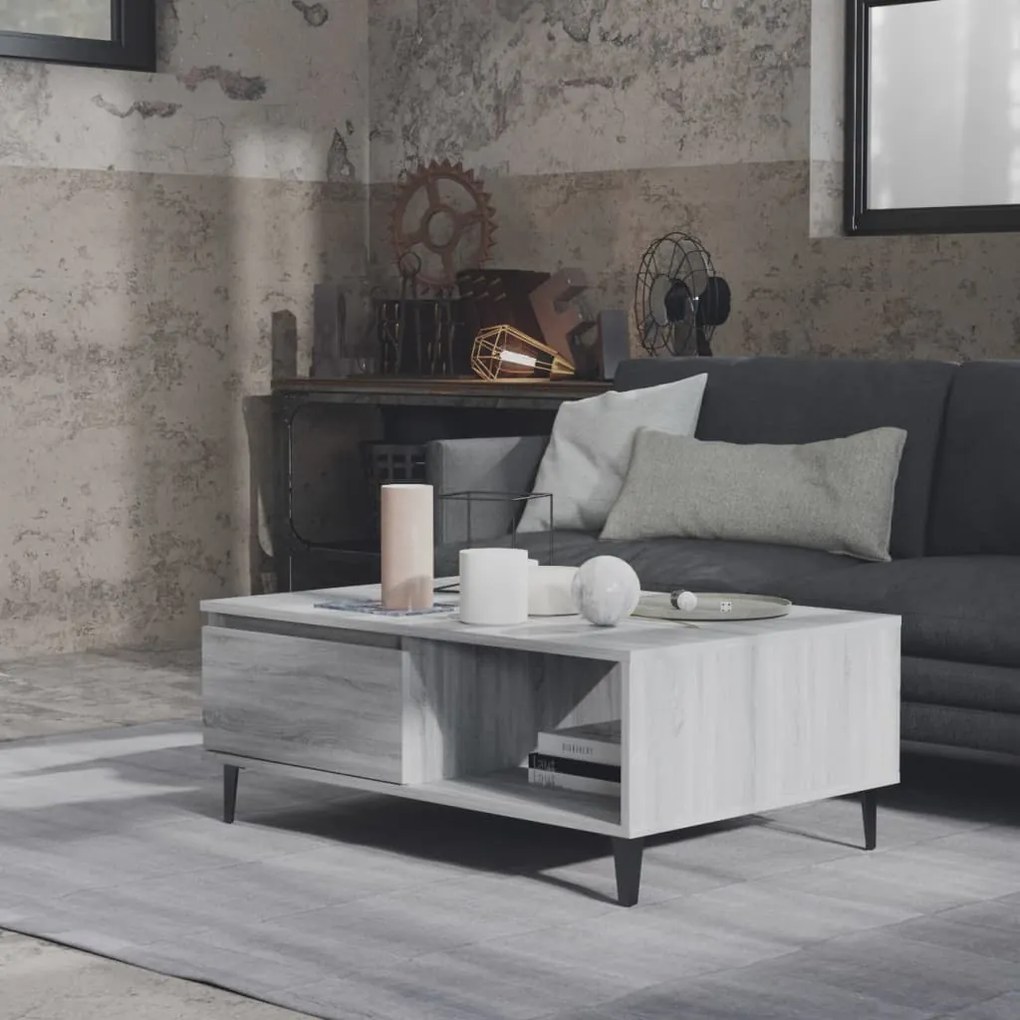vidaXL Τραπεζάκι Σαλονιού Γκρι Sonoma 90x60x35 εκ. Επεξεργασμένο Ξύλο