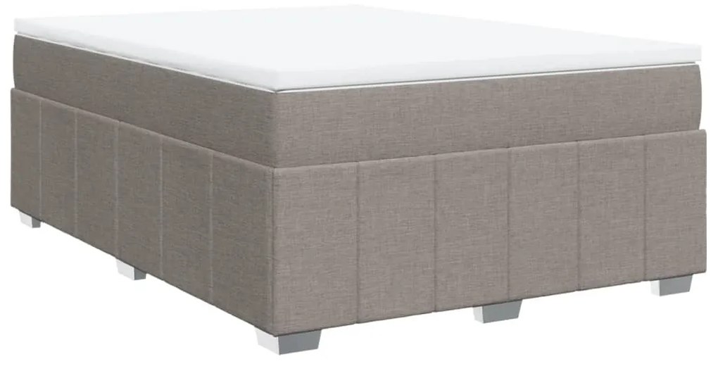 Κρεβάτι Boxspring με Στρώμα Taupe 140x200 εκ. Υφασμάτινο - Μπεζ-Γκρι