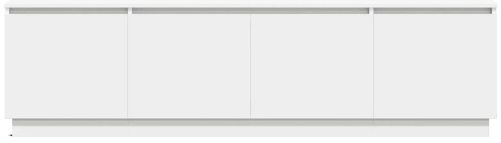 vidaXL Κονσόλα τηλεόρασης με LED Λευκή 180x38x49 εκ. Επεξεργασμένο ξύλο