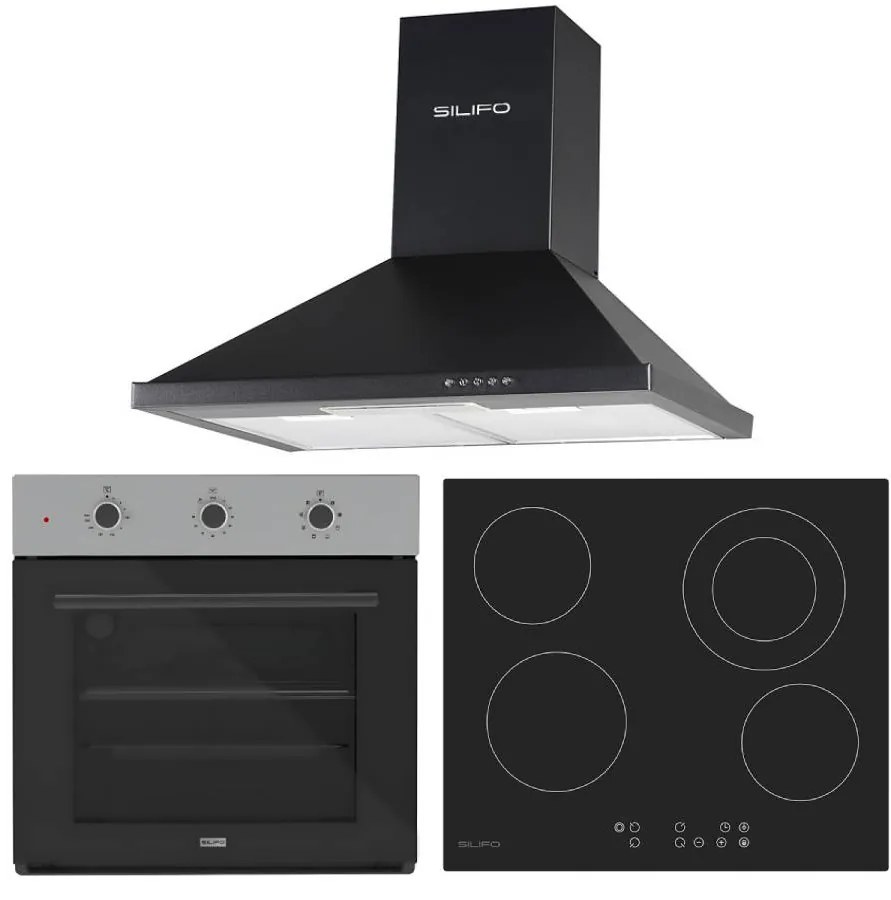 SILIFO ΣΕΤ ΣΕΤ ΦΟΥΡΝΟΣ SF6008 INOX + ΕΣΤΙΑ ΚΕΡΑΜΙΚΗ SF6822HV5 + ΑΠΟΡΡΟΦΗΤΗΡΑΣ ΚΑΜΙΝΑΔΑ SF6622 BLACK 60CM (4 ΕΤΗ ΕΓΓΥΗΣΗ ΕΛΛΗΝΙΚΗΣ ΑΝΤΙΠΡΟΣΩΠΕΙΑΣ) SILIFO 999-002-92251