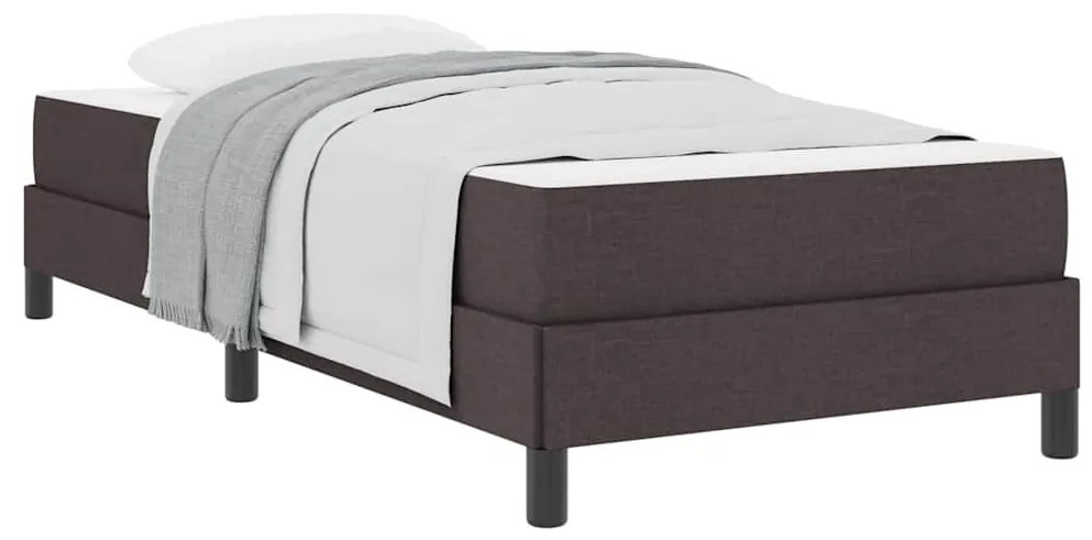 vidaXL Κρεβάτι με ελατήρια με στρώμα Σκούρο Καφέ 80 x 200 cm ύφασμα