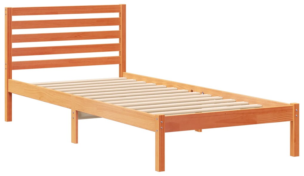 vidaXL Σκελετός Κρεβατιού Καφέ κεριού 80 x 220 cm Μασίφ ξύλο πεύκου