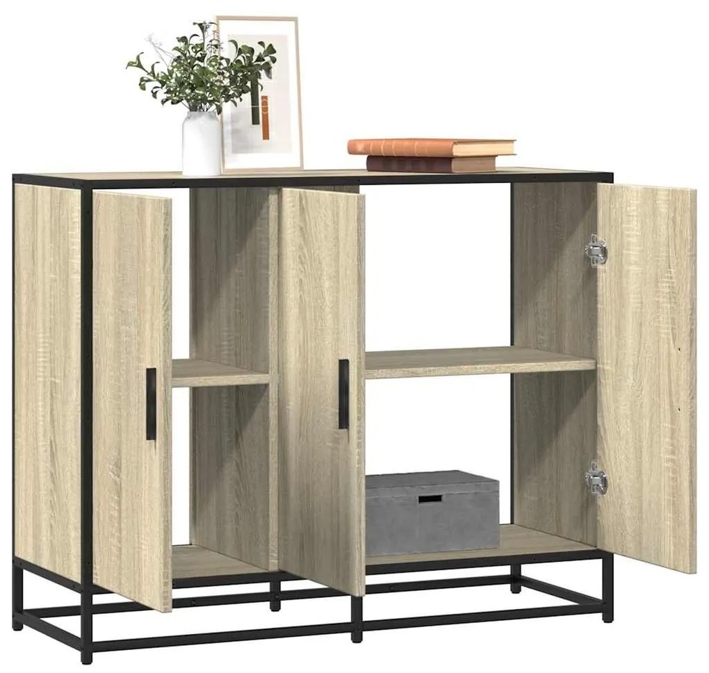 Sideboard Sonoma Oak 94x35x76 cm Κατασκευασμένο ξύλο - Καφέ