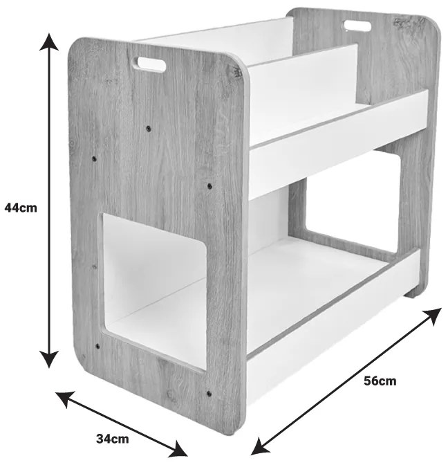 Ραφιέρα Dovere pakoworld φυσικό-λευκό mdf 56x34x55εκ - 120-000419