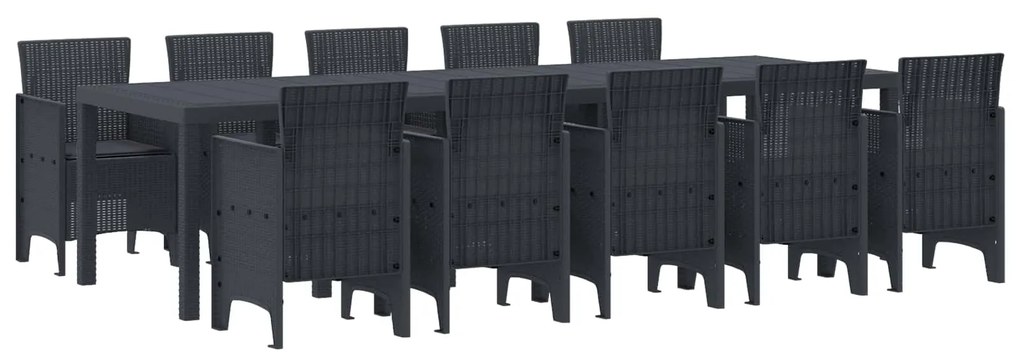 Σετ Τραπεζαρίας Κήπου με Μαξιλάρια με μαξιλάρι 11 pcs Ανθρακί