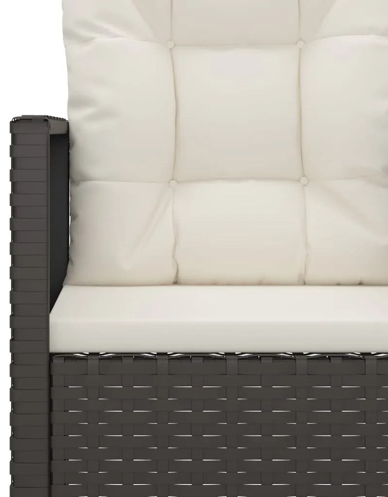 vidaXL Πολυθρόνα Κήπου Μαύρη από Συνθετικό Ρατάν με Μαξιλάρια