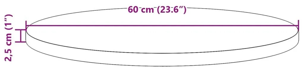 Επιφάνεια Τραπεζιού Στρογγυλή Καφέ Κερ. Ø60x2,5 εκ Μασίφ Πεύκο - Καφέ