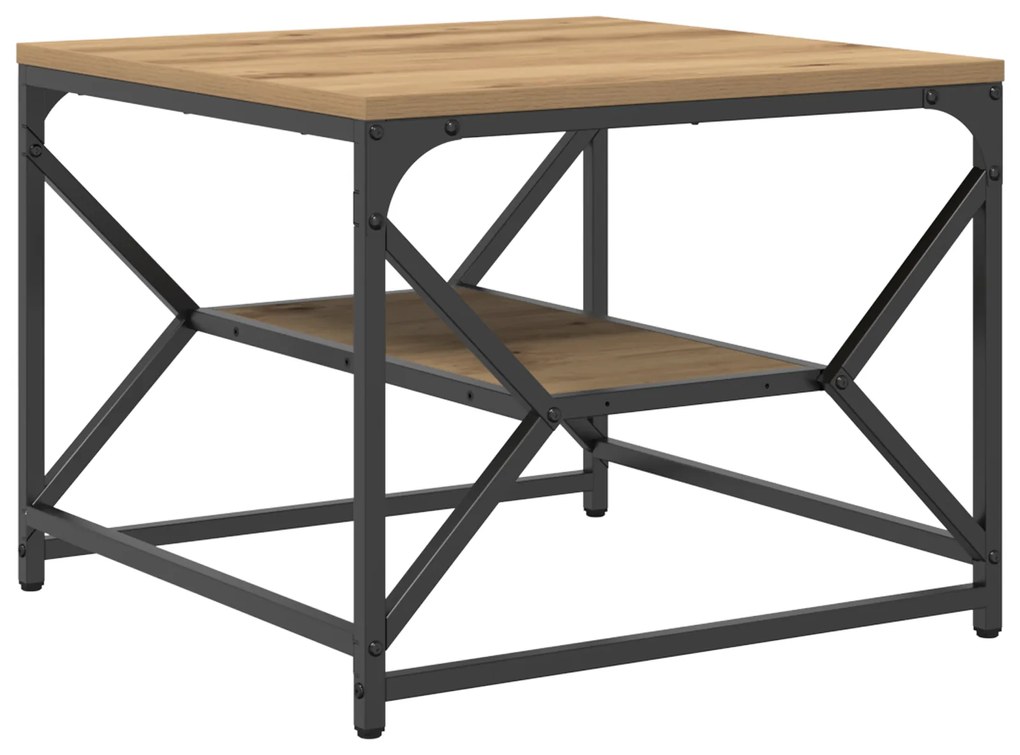 vidaXL Τραπέζι καφέ με ράφι από ξύλο 51x50x40 εκ. Επεξεργασμένο ξύλο
