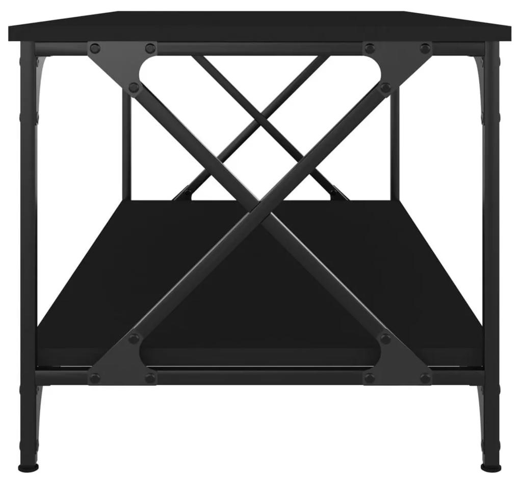 Τραπεζάκι Σαλονιού Μαύρο 100x50x45 εκ. Επεξ. Ξύλο &amp; Σίδηρος - Μαύρο