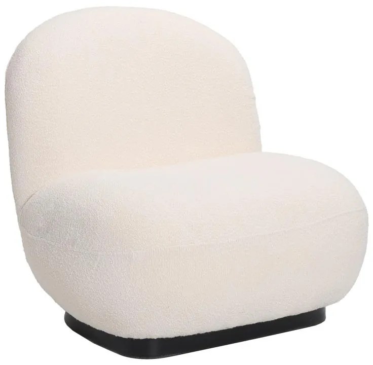Πολυθρόνα Rosalie μπουκλέ ύφασμα σε κρεμ απόχρωση με μαύρη βάση 85x82x77εκ 85x82x77 εκ.