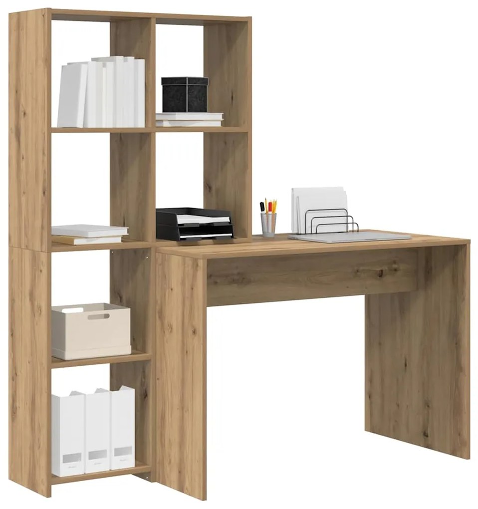 vidaXL Γραφείο artisan δρυς 138.5 x 55 x 143 εκ Επεξεργασμένο ξύλο