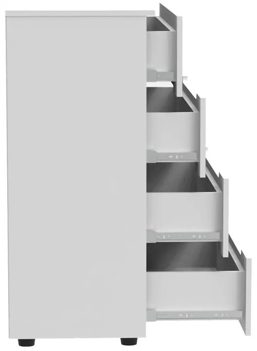Συρταριέρα Afina mdf-μελαμίνη σε λευκή glossy απόχρωση 90x44x101 εκ. 90x43x101 εκ.