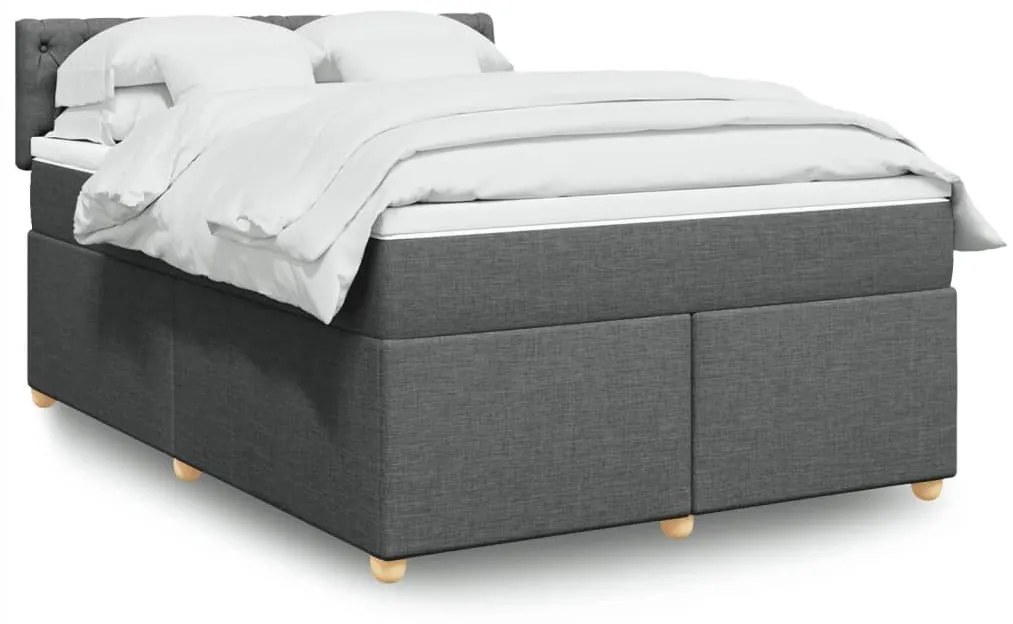 ΚΡΕΒΑΤΙ BOXSPRING ΜΕ ΣΤΡΩΜΑ ΣΚΟΥΡΟ ΓΚΡΙ 160X200 ΕΚ ΥΦΑΣΜΑΤΙΝΟ 3289039