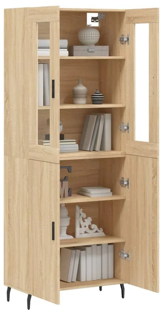 vidaXL Ντουλάπι Sonoma δρυς 69,5 x 34 x 180 εκ. από Επεξεργασμένο Ξύλο