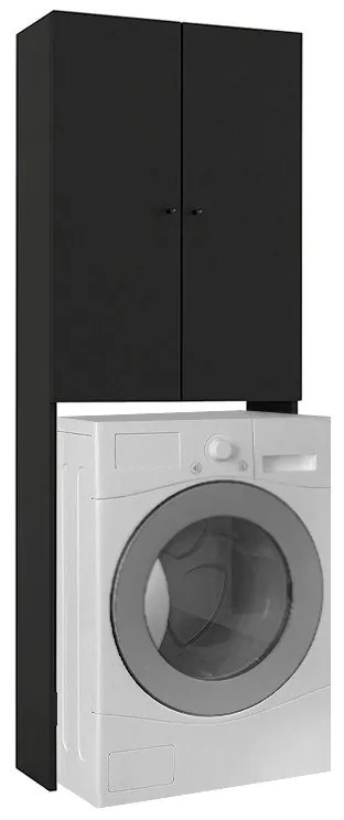Megapap Έπιπλο Πλυντηρίου Romme Μαύρο 65x27,1x180εκ.