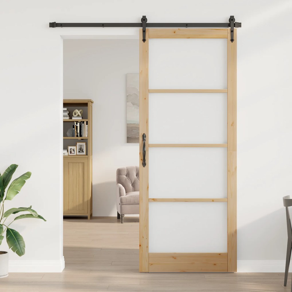vidaXL Εσωτερική Πόρτα με Γυαλί "ORKDAL" 93x232x4 εκ Στερεό Ξύλο Πεύκου
