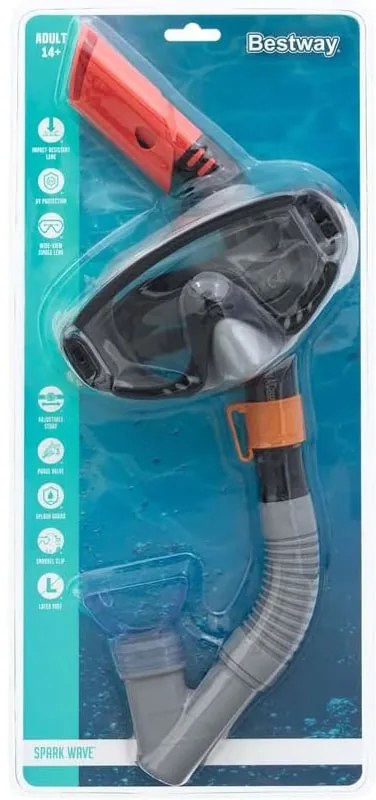 Bestway Σετ Μάσκα Θαλάσσης με Αναπνευστήρα Spark Waveb Παιδική 14+ #24068 - Spark Wave Mask with Snorkel