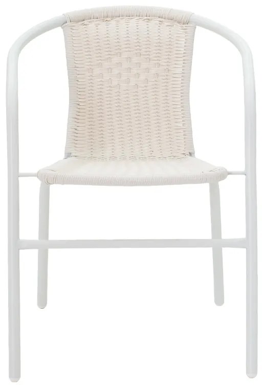 Πολυθρόνα Obbi pakoworld μέταλλο-pe λευκό 53x59x72εκ