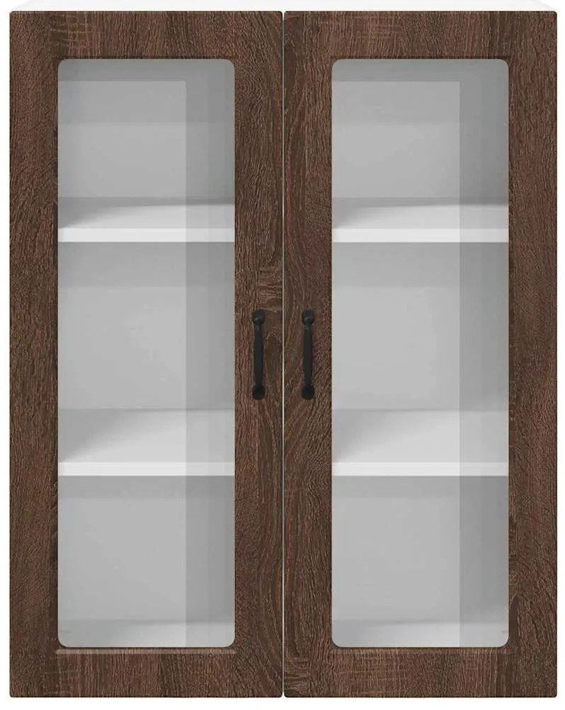 vidaXL Κρεμαστό ντουλάπι κουζίνας με ράφι Καφέ δρυς 80 x 31 x 100 εκ.