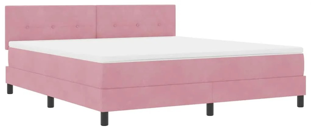 vidaXL Κρεβάτι με ελατήρια με στρώμα Ροζ 180 x 200 cm Βελούδο