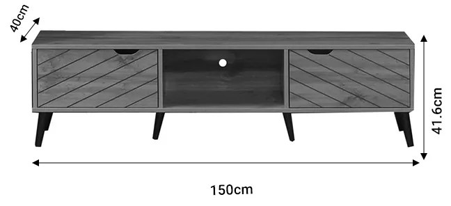 Έπιπλο τηλεόρασης Thelma pakoworld sonoma μελαμίνης 150x40x41.6εκ - 049-000099