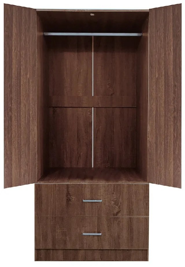 CLOSET ΝΤΟΥΛΑΠΑ ΔΙΦΥΛΛΗ, ΡΑΦΙ, ΘΕΣΕΙΣ ΓΙΑ ΚΡΕΜΑΣΤΡΕΣ, 2 ΣΥΡΤΑΡΙΑ, ΑΠΟΧΡΩΣΗ ΚΑΡΥΔΙ
