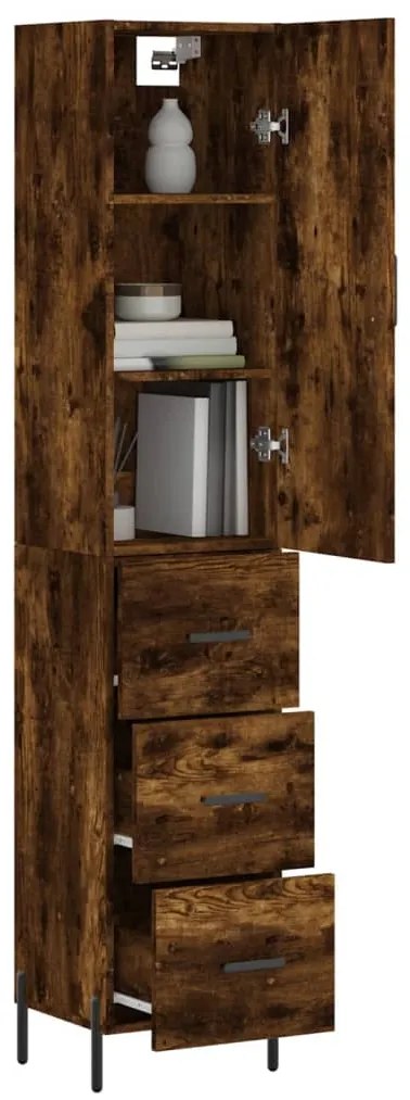 vidaXL Ντουλάπι Καπνιστή δρυς 34,5x34x180 εκ. από Επεξεργασμένο Ξύλο