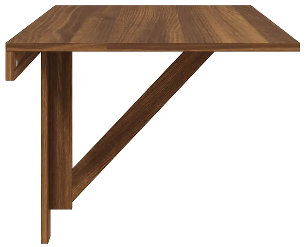vidaXL Τραπέζι Τοίχου Πτυσσόμενο Καφέ Δρυς 100x60x56 εκ. Επεξ. Ξύλο