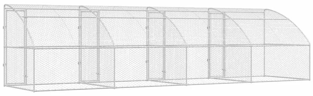 vidaXL Κλουβί Σκύλου με αποθήκευση 4 pcs Ασημί 8 x 2 x 2 m Ατσάλι