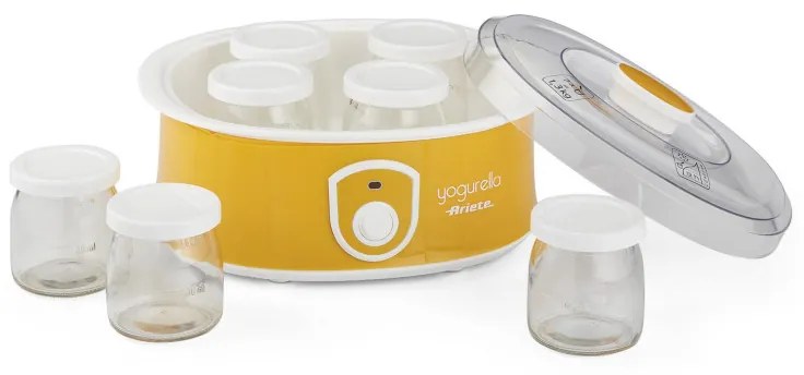 Μηχανή παρασκευής γιαουρτιού Ariete YOGURELLA 0617/00, 20 W, 1.3 l, 7 βάζα, αποσυναρμολογημένη, εύκολο καθάρισμα, Κίτρινο