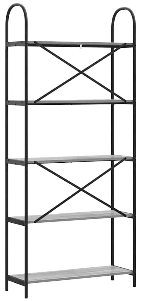 vidaXL Ράφι Βιβλίων Γκρι sonoma 80 x 30 x 183 εκ Επεξεργασμένο ξύλο