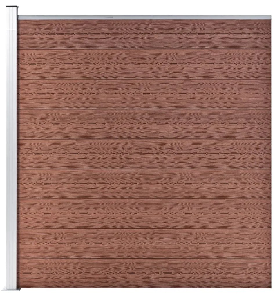 vidaXL Πάνελ Περίφραξης 2 Τετράγωνα + 1 Κεκλιμένο Καφέ 446x186 εκ. WPC