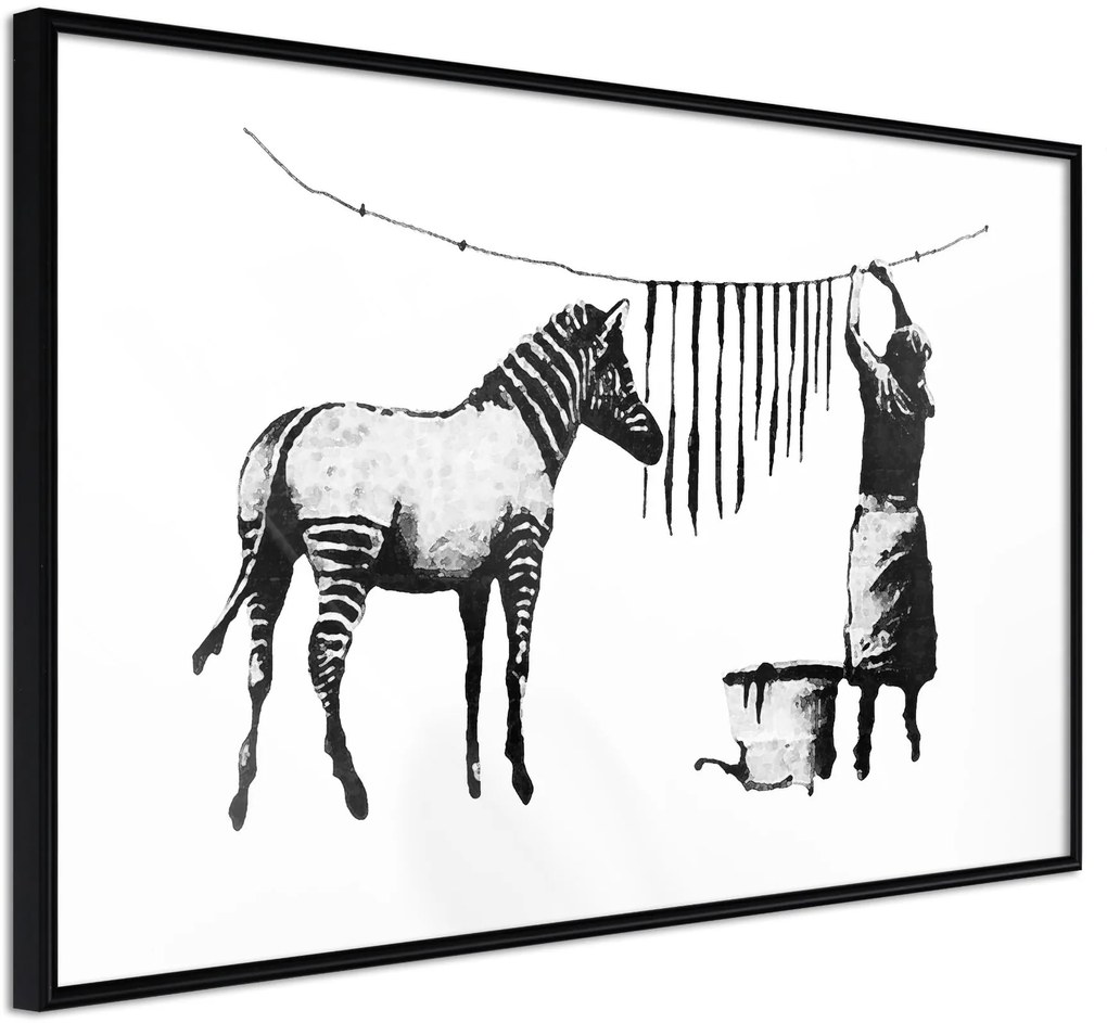 Αφίσα - Banksy: Washing Zebra Stripes - 30x20 - Μαύρο - Χωρίς πασπαρτού